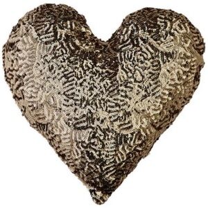 Atsuyo et Akiko - Gold Small Heart Pillow - 12”x12”- NWT